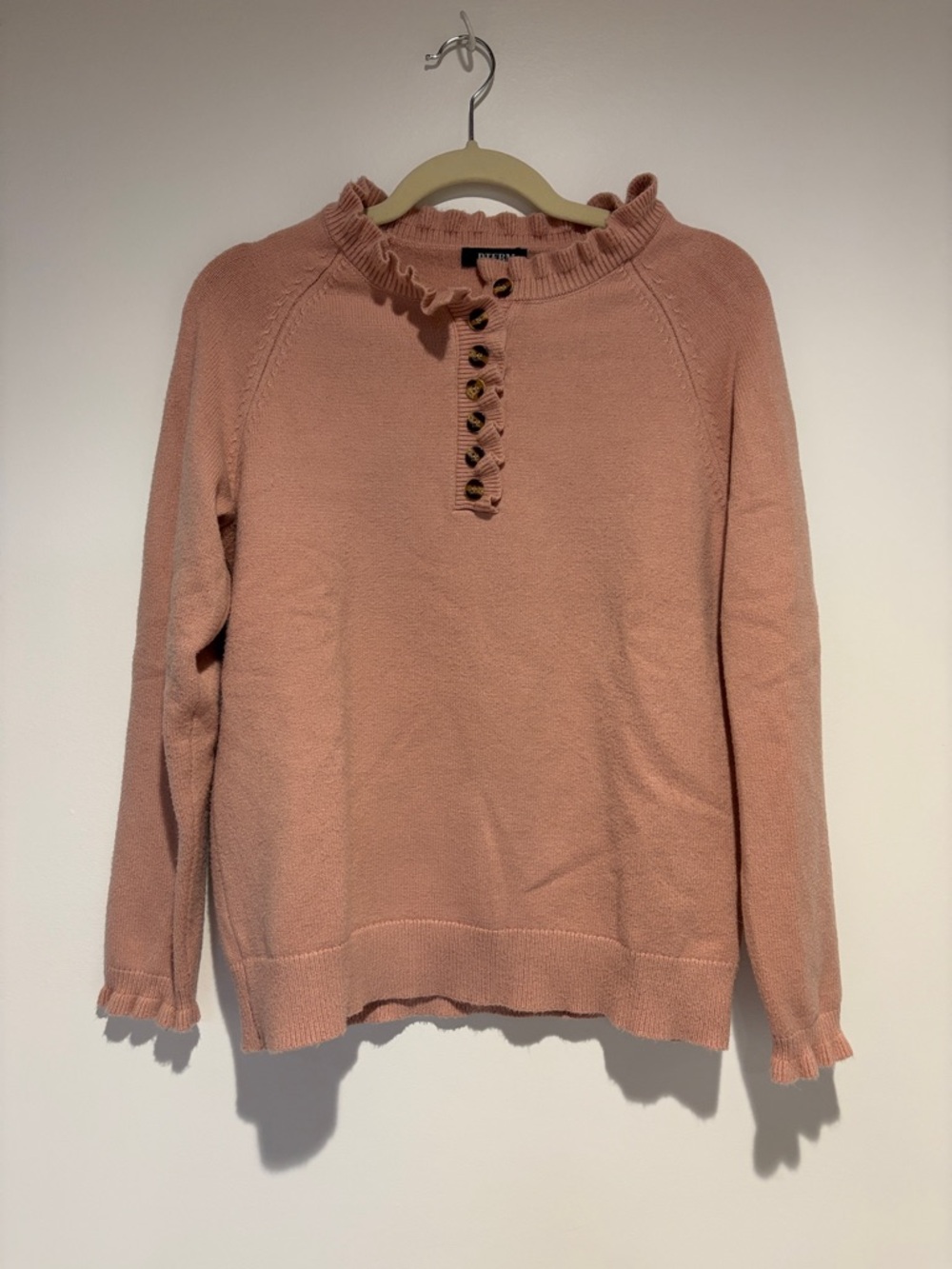 BTFBM Pink Ruffled Hem Sweater